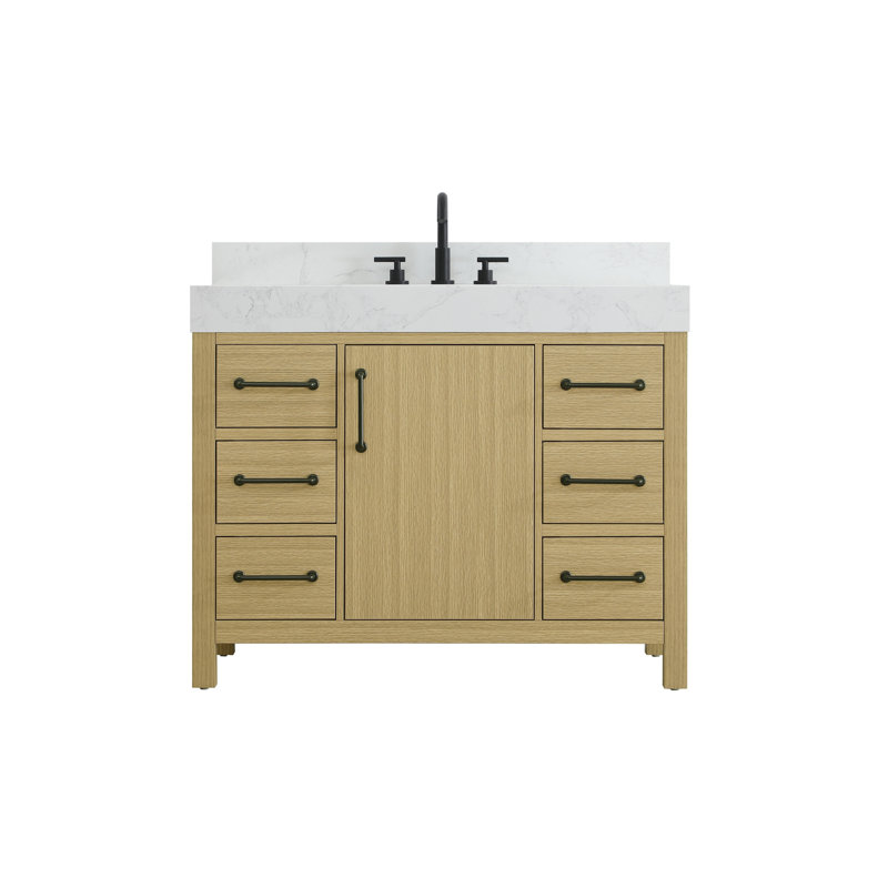 42 inch Single Bathroom Vanity_Traditional_VF60642-BS, Honey Brown