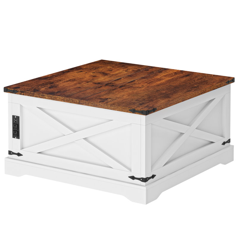 Table basse relevable multifonctionnelle Pelaga, H 18,5 po x L 35,5 po x l 35,5 po