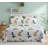 Marina Decoration Boys Toddlers Cute 600 Thread Count Home Bedding Bedroom Soft Bedsheet Deep Pocket Percale 3 Pieces Kids Printed Cotton Sheet Set, Cartoon Dinosaur Zoo Dino Pattern Twin/Single Size-673880813-673880815