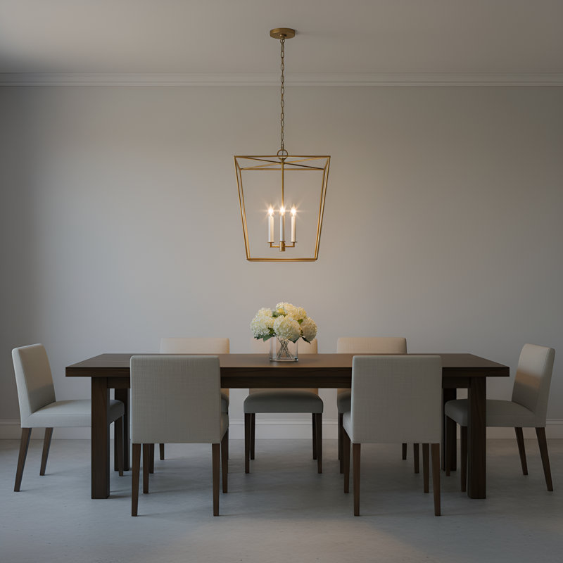 Ellen Degeneres Viota 4 Light Dining Room Entry Hallway Pendant, Casted Gild, 88.5" H x 18" W x 18" D