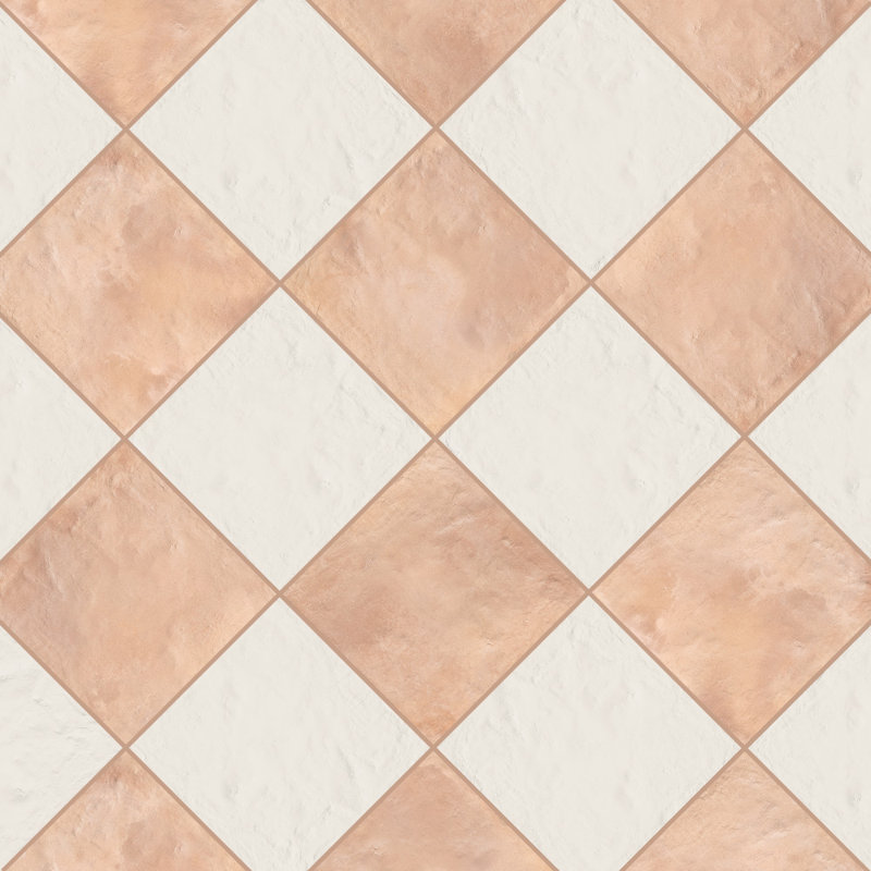 Carrelage en porcelaine 8x8 Autumn Essentials, Rose/Blanc