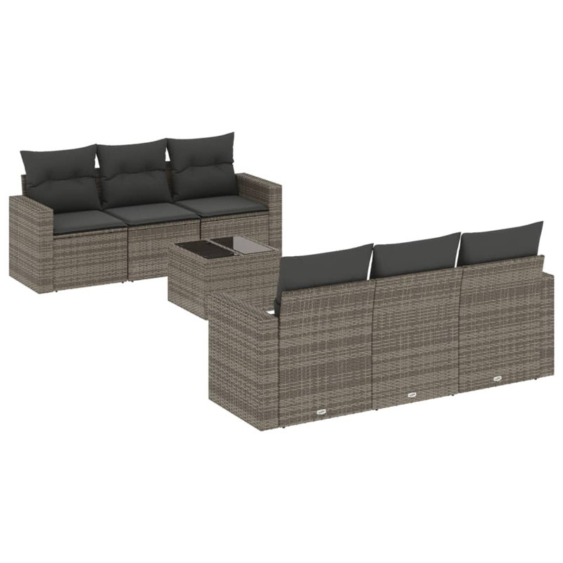 Ensemble de canapé de jardin Vidaxl gris