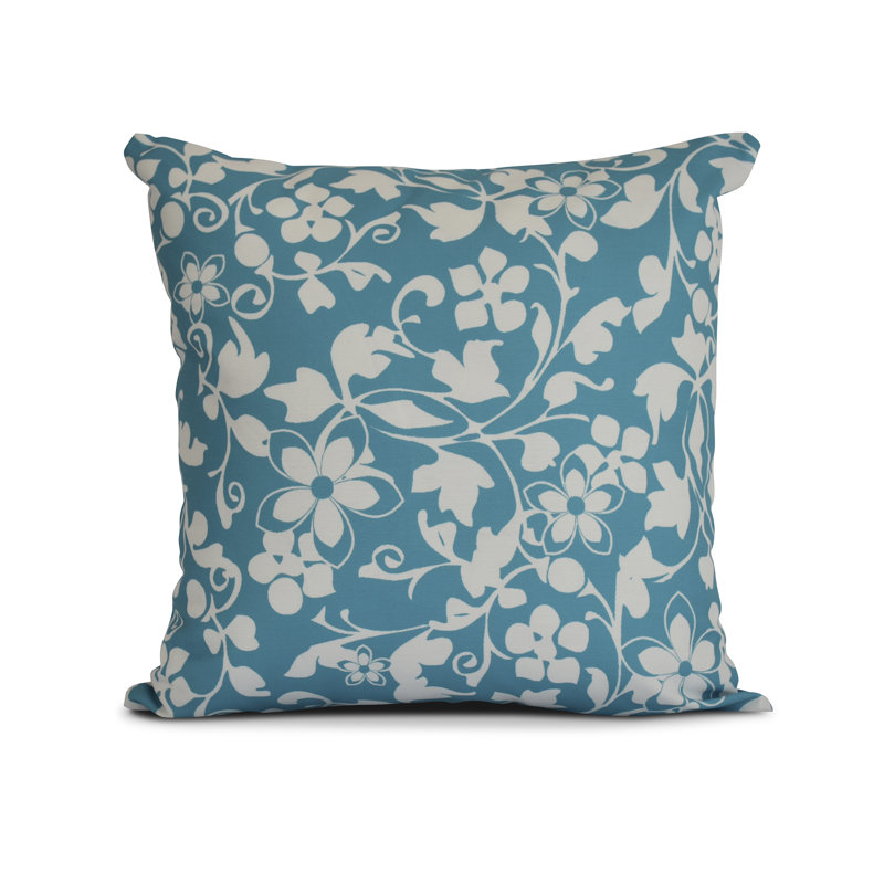 Coussin carré d’extérieur, H 16 po x l 16 po x P 3 po, Bleu