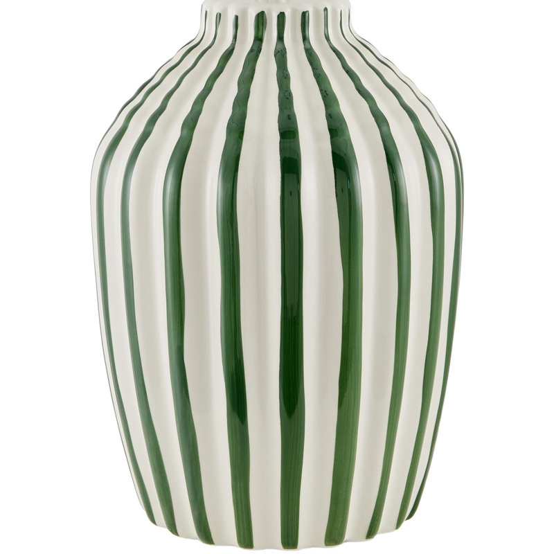 Ivy Bronx Hartung Table Lamp - Green Striped Design