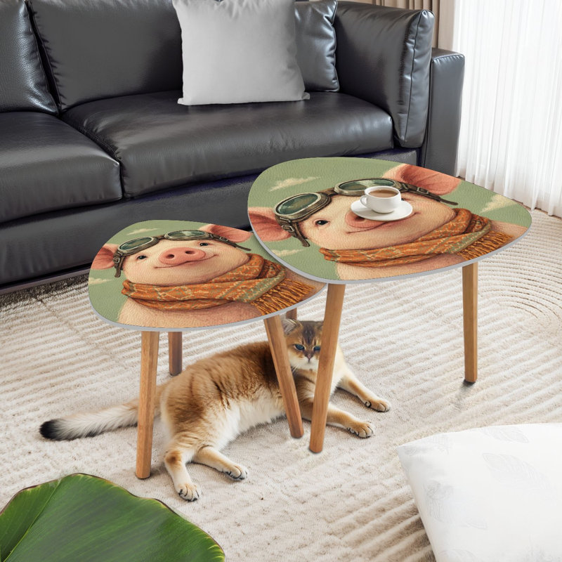 Ensemble de 2 tables basses gigognes Triangle