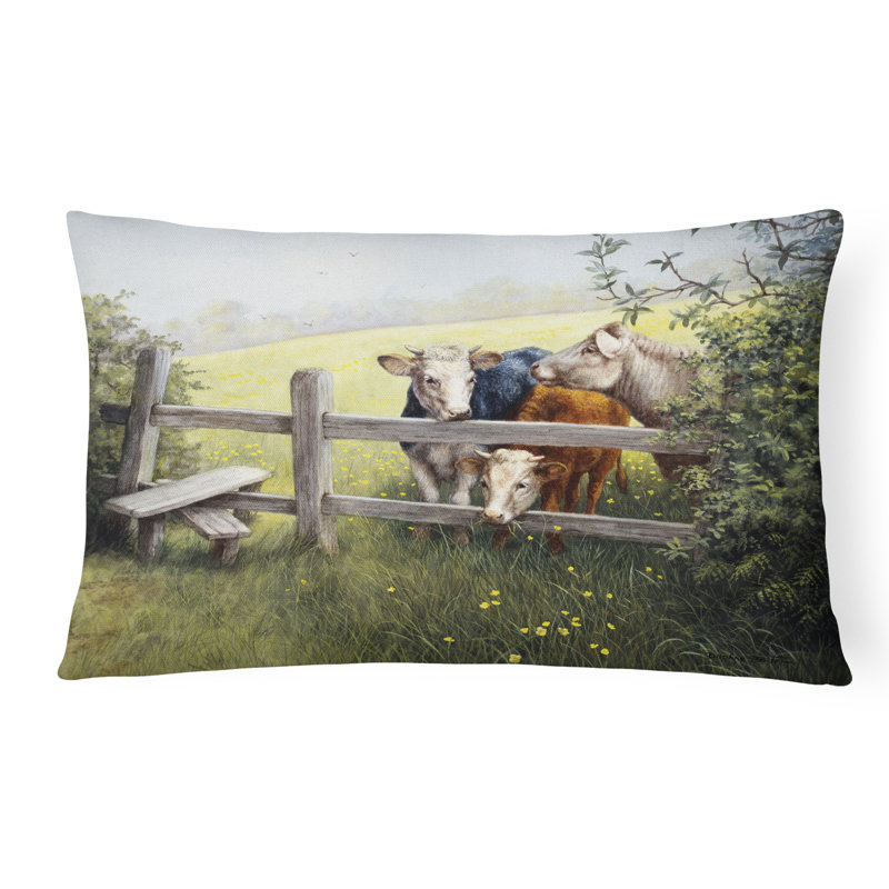  Coussin intérieur / extérieur Cows in a Buttercup Meadow