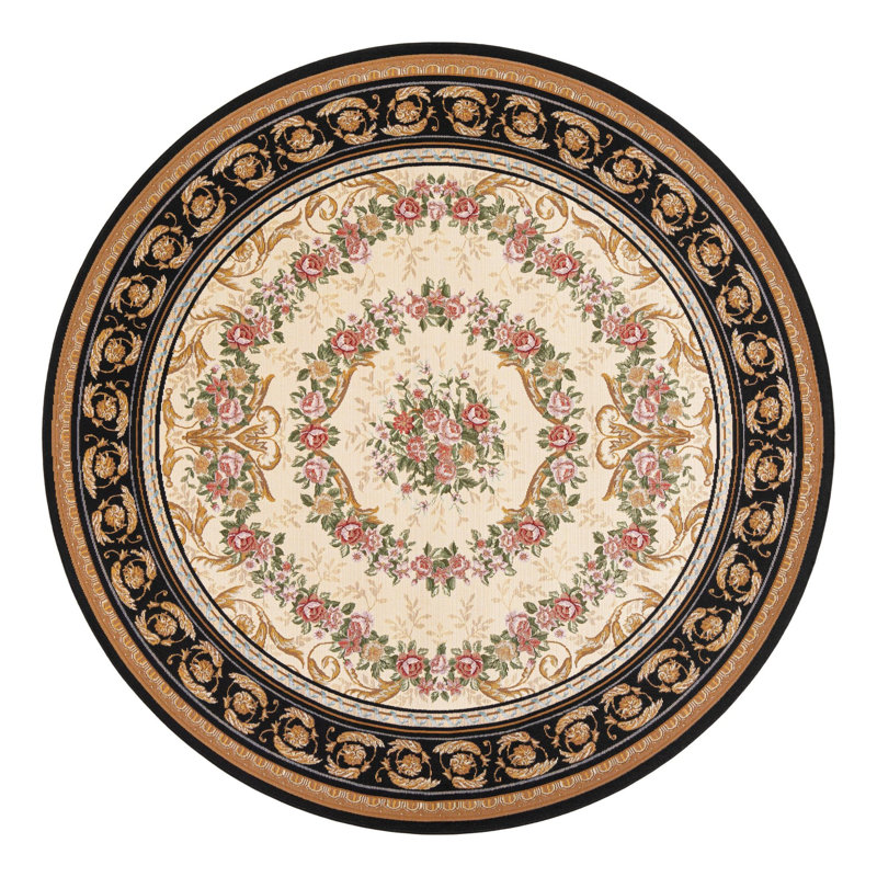 Indoor/Outdoor Traditional Area Rug, Round 7'10"