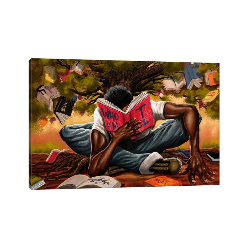 Arbre de la connaissance sur toile par DionJa'y, H 26 po x l 40 po x P 1,5 po