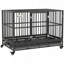 Cage pour chien en cage robuste de 48 po PawHut avec roues verrouillables, porte double et plateau amovible, gris