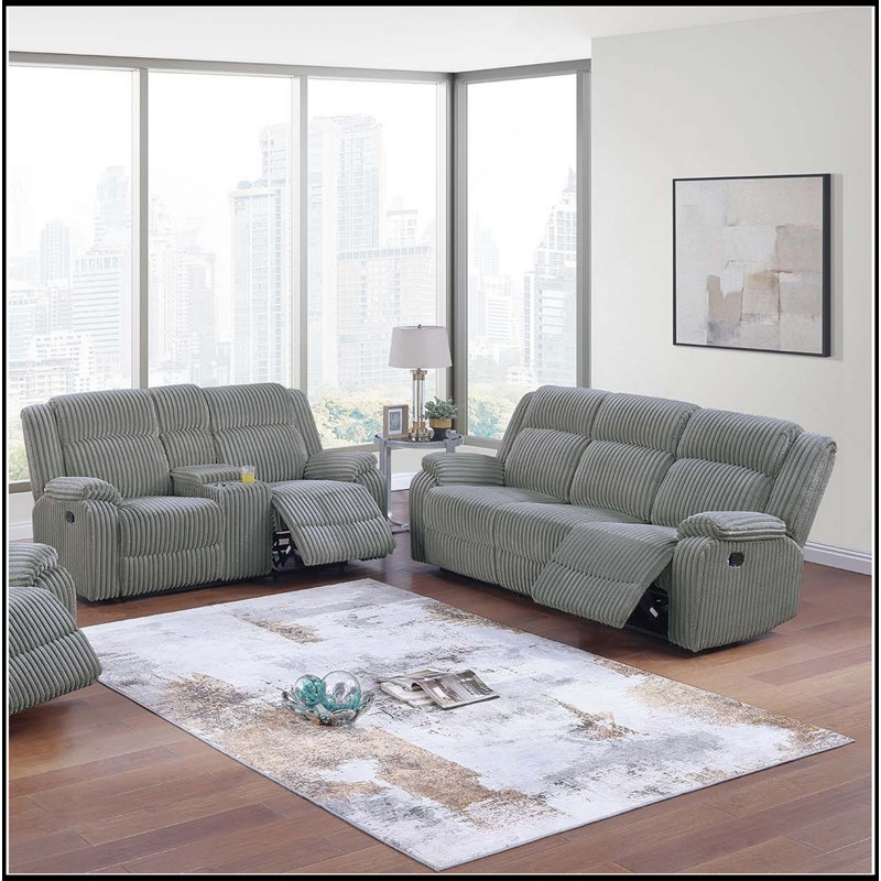 Ensemble de canapé inclinable 2 pièces Motion, Gris