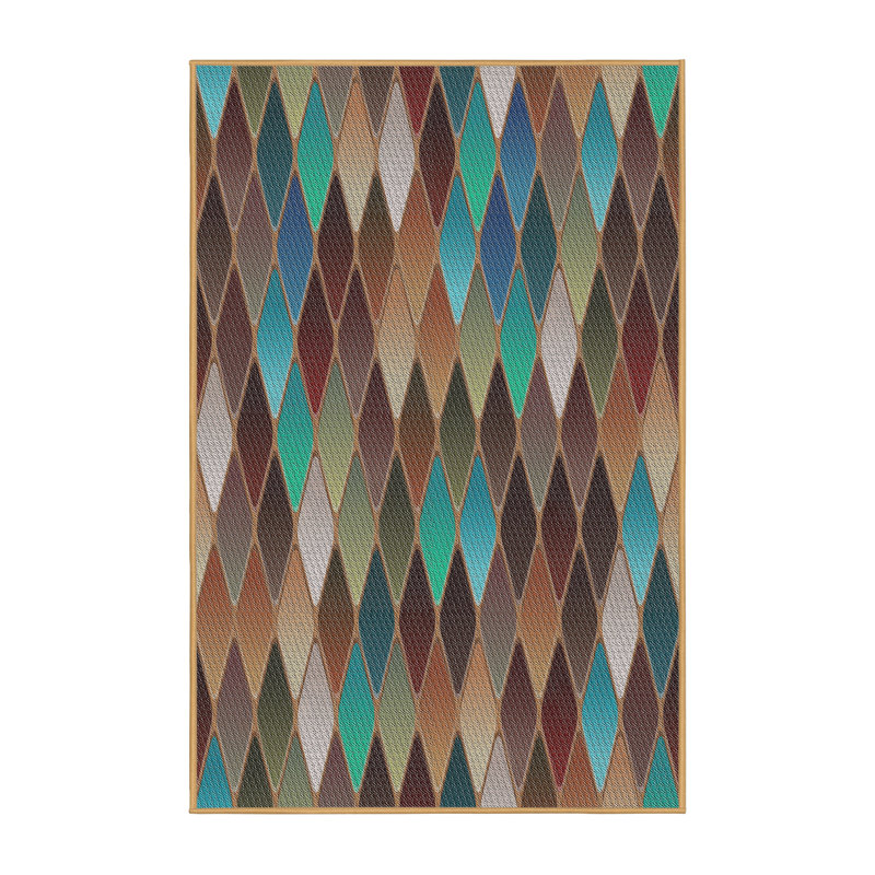 Tapis décoratif à motif géométrique Rainer, Rectangle 5 pi x 7 pi