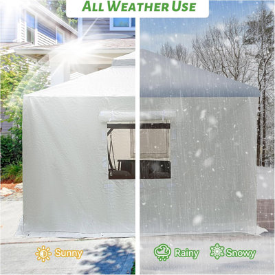 Gazebo Cover For Hardtop Gazebos, Outdoor Universal Winter Gazebo Cover With Sidewalls And Mesh Windows, All Season Waterproof Enclosed Gazebo Cover