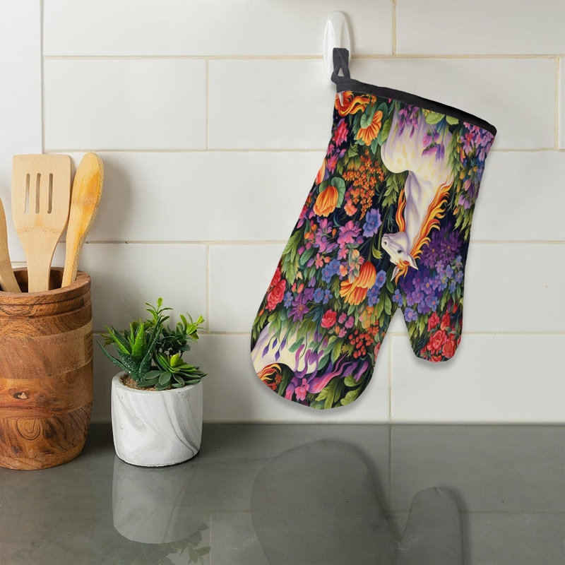 Mystical Bloom Oven Mitt Cotton Twill