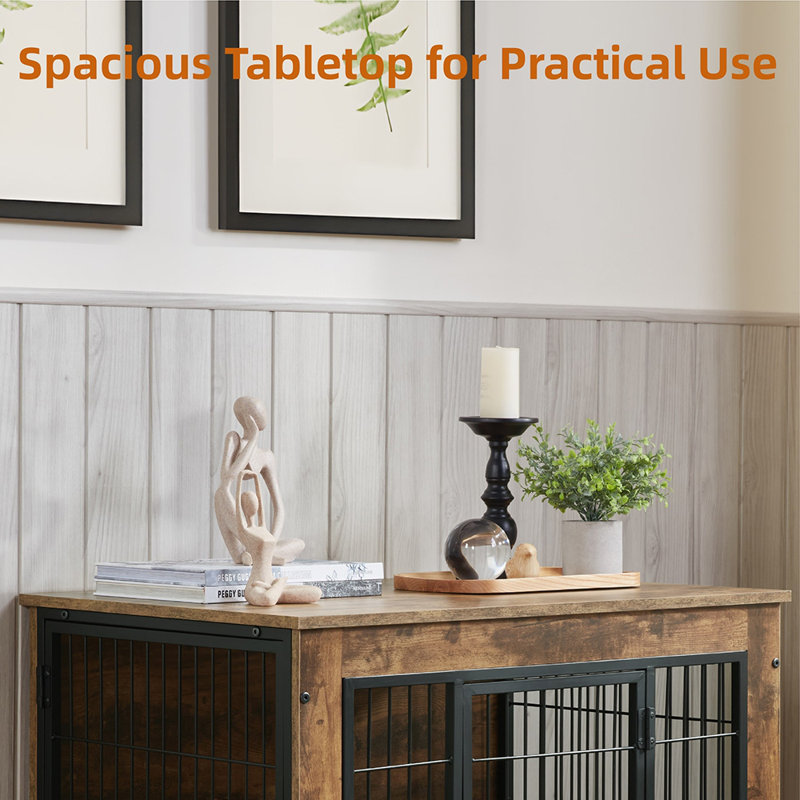 Furniture Style Dog Crate With Mat, Medium (25.2" H x 22" W x 32.5" D)
