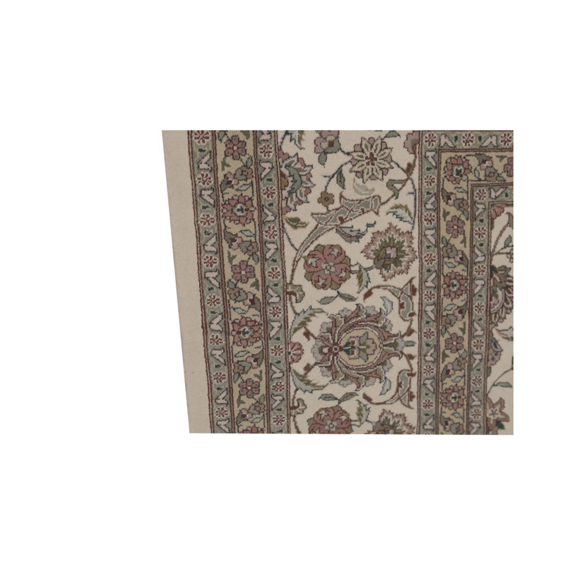Tapis ivoire noué à la main de haute qualité