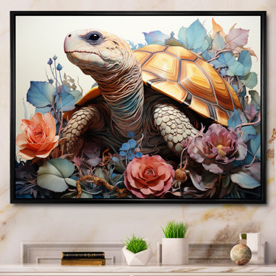 «Reay Brown Blue Line Art Whimsical Animals», reproduction d'art sur toile