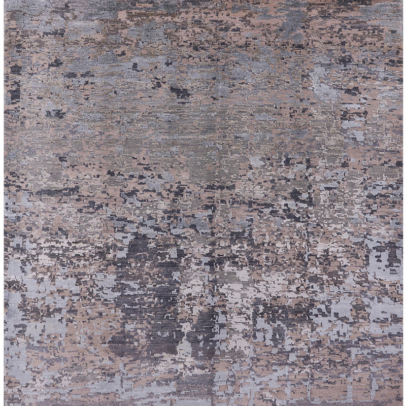 Tapis bleu / gris Brandine, Carré 4 pi