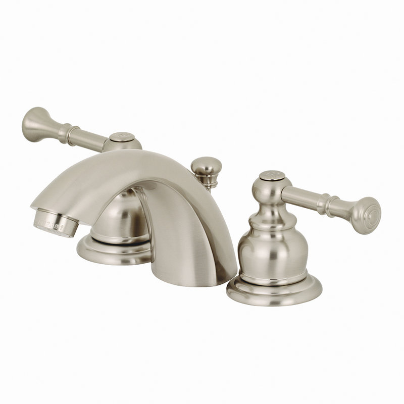 Robinet de salle de bain semi-espacé à deux poignées et 3 poignées à fixation sur le comptoir Kingston Brass Naples