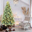 Arbre de Noël bleu de 48 pouces avec 150 blanc chaud, 475 pointes, apparence réaliste, support en métal pour lumières de Noël pré-enfilées teintées, décoration rapide, base renforcée