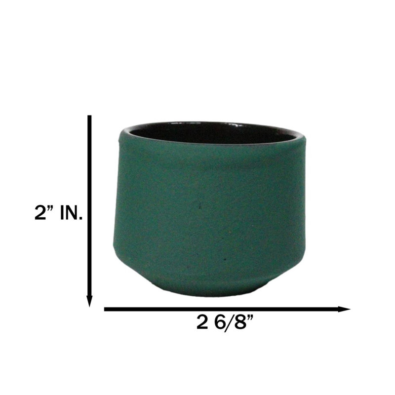 Ensemble de 4 tasses à thé vertes en forme de cylindre Tetsubin, Green