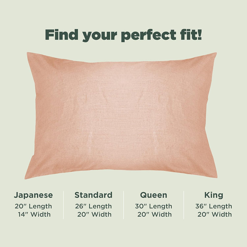 Soft Cotton Pillowcases with Enclosed Sleeve Design Breathable Pillow Case for Easy Removal, King, Pink Hemp