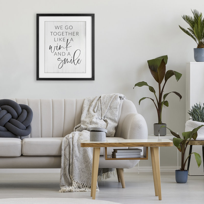 «Go Together Like Wink & Smile», reproduction d'art sous verre encadrée par Lux + Me Designs, H 21 po x l 17 po