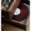 Solid wood bookcase with glass door-112529173