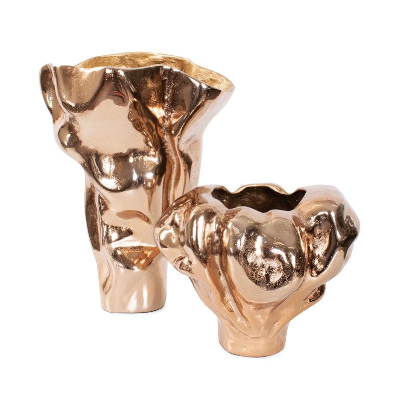 Teresina Gold Aluminum Vessel- Tall