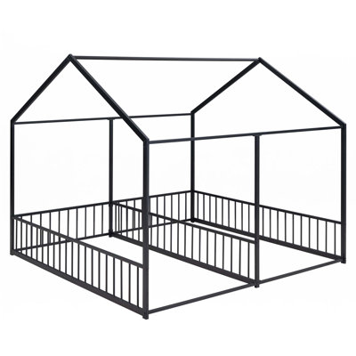 Metal House Platform Beds,Two Shared Beds