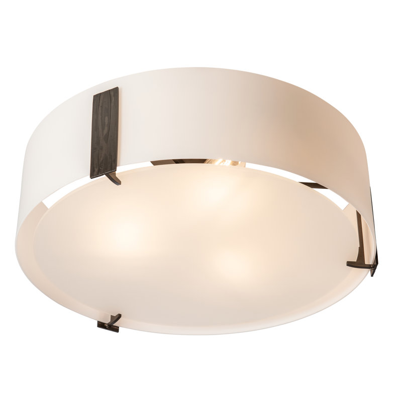 Impressions 3 - Light Semi Flush Mount, Dark Smoke, 7.2" H x 18.4" W x 18.4" D