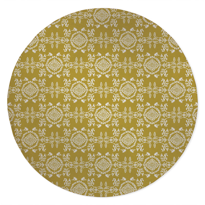 Jackie Soft Step Outdoor Area Rug, Gold, Round 5'