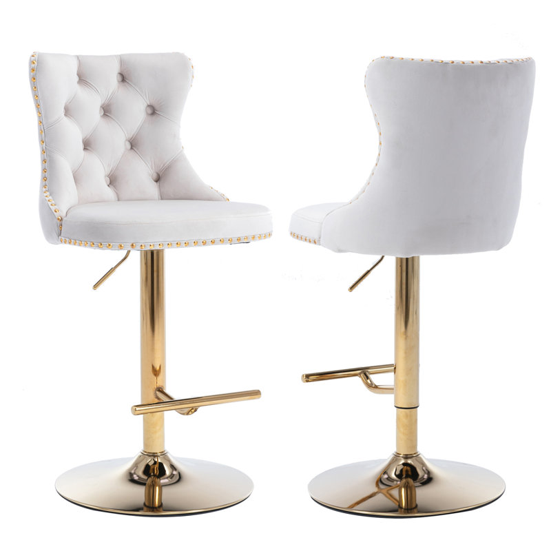 Tabouret à hauteur réglable Javarius, Beige