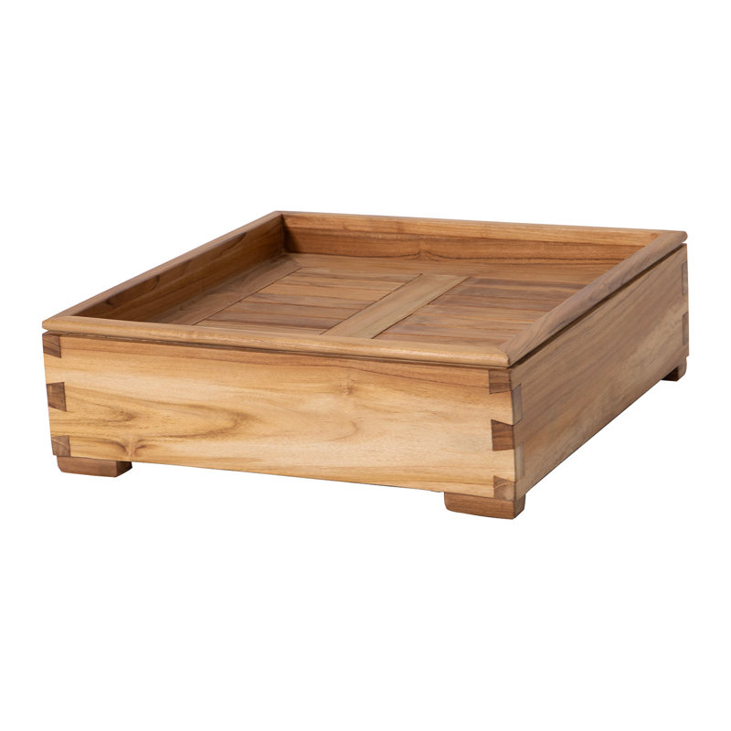 Arrihanna Outdoor Teak Ottoman, Coal