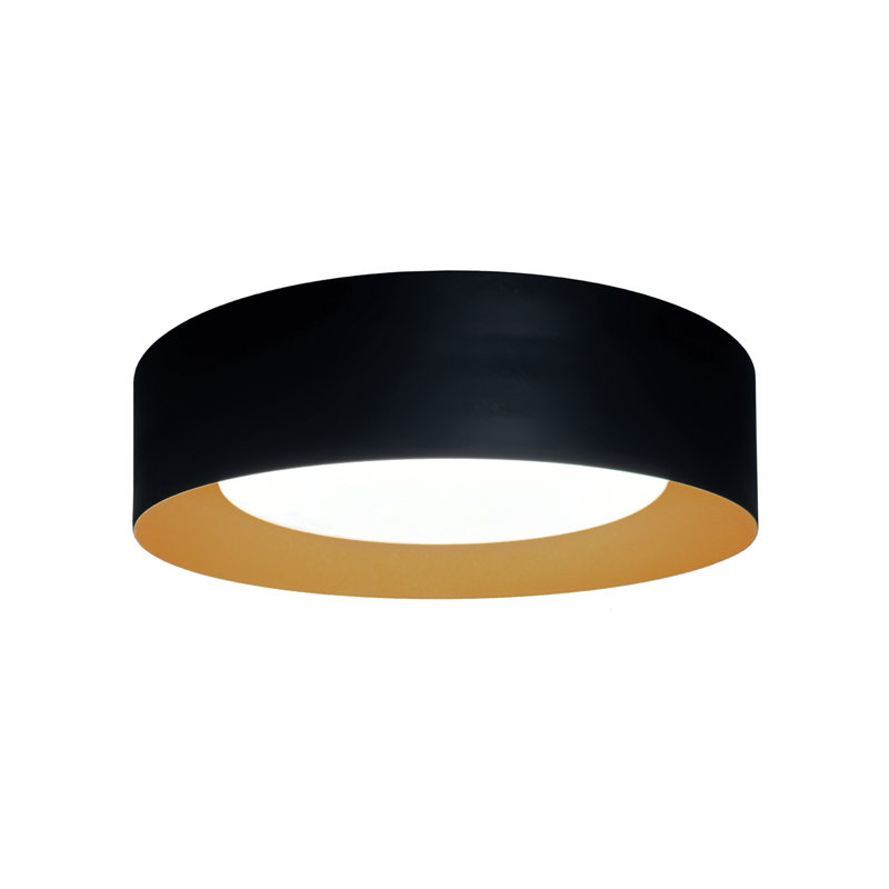 Ratcliff - 1-Light Flush Mount - Black/Brushed Brass