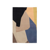 Rectangle Kulfi Abstract Flatweave Cotton Area Rug in Blue/Brown