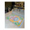 Multicolor Flower and Checkered Detail Woven Base Modern Decorative Machine Washable Rug
