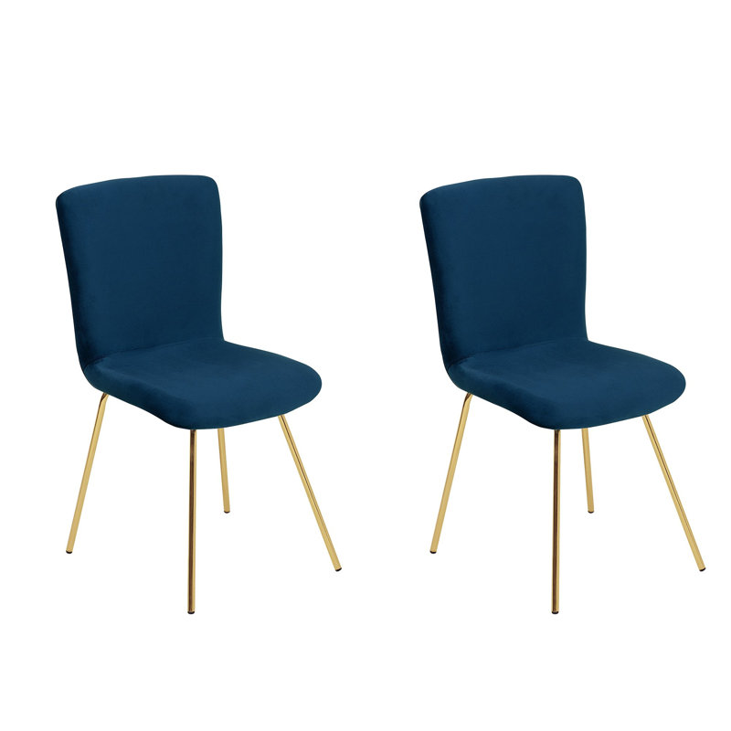 Jasmine 40cm H Velvet Upholstered Side Chair, Blue