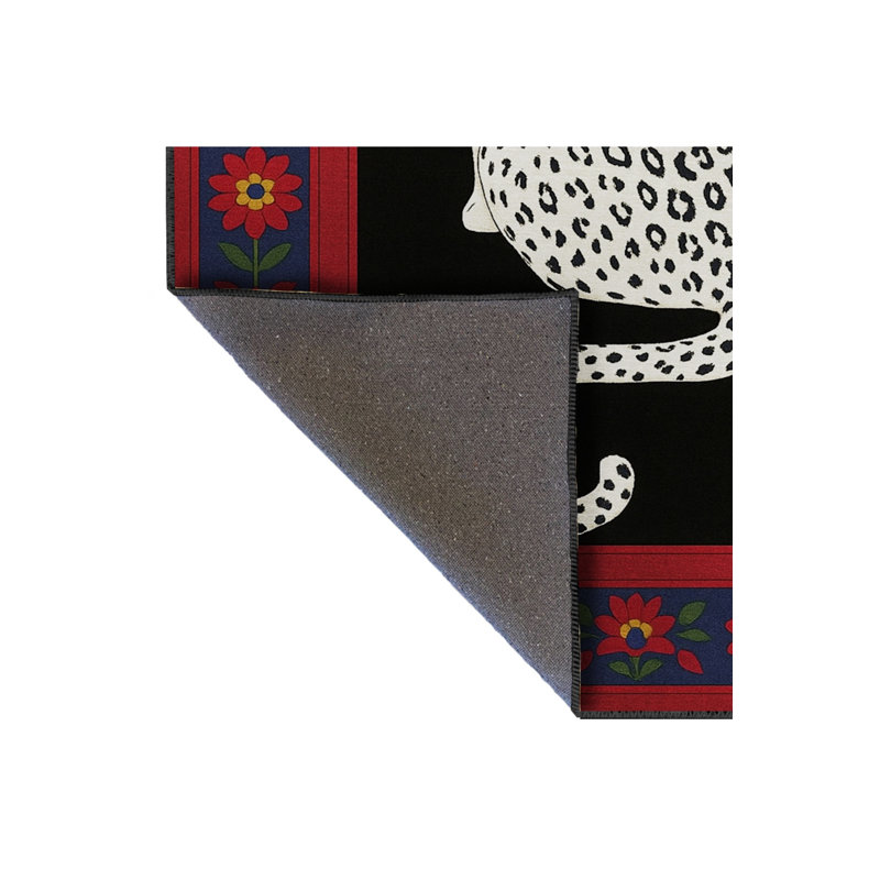 Tapis tissé à motif de tigre rouge Mosso, 4'11" x 7'7"