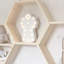 Tablette flottante hexagonale en bois massif avec tablettes ajustables