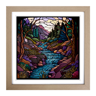 Stream Stained Glass Effect - Framed Print