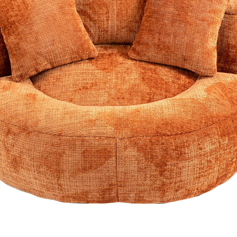 Mason Chenille Bean Bag Lounger, Orange