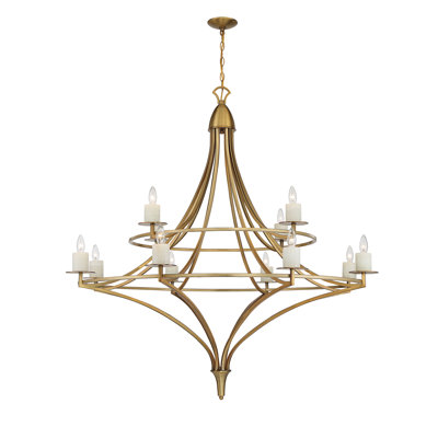 Director 12-Light Chandelier in Brass