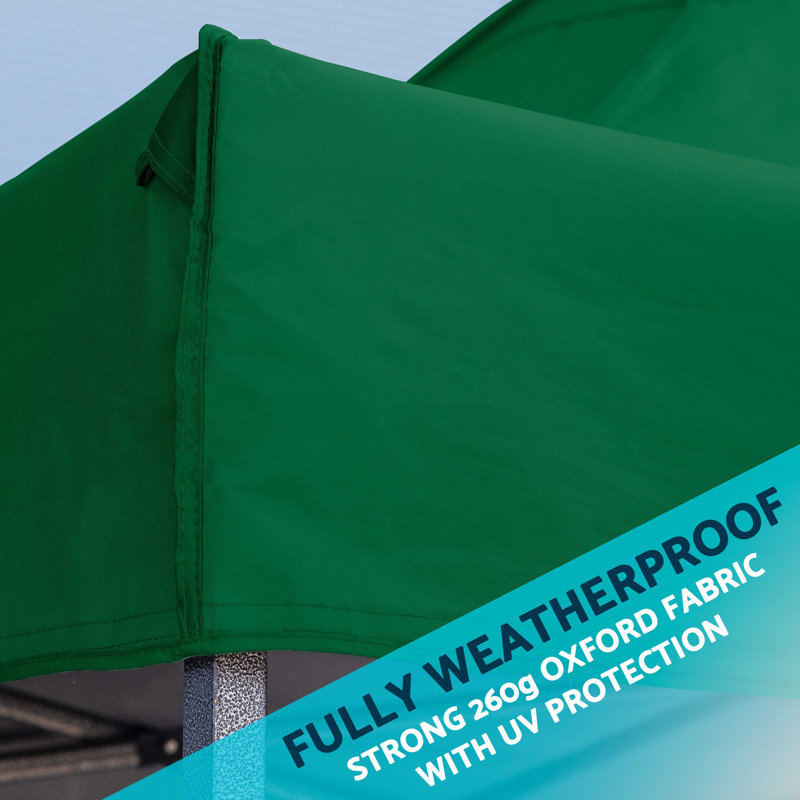 Premium 3m x 6m Steel Pop-Up Gazebo, Dark Green