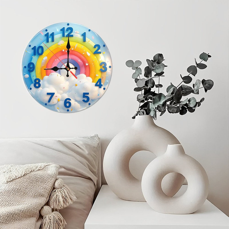Horloge murale Rainbow Cloud