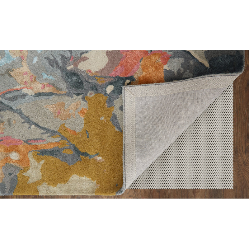 Dafney Floral Area Rug in Blue, Rectangle 2' x 3'