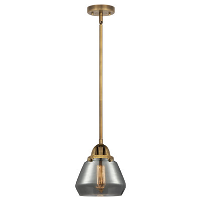 Mini-luminaire suspendu 1 lumière 7 po Nouveau 2 - Elim - 1 lumière DEL - Finition nickel - Abat-jour blanc