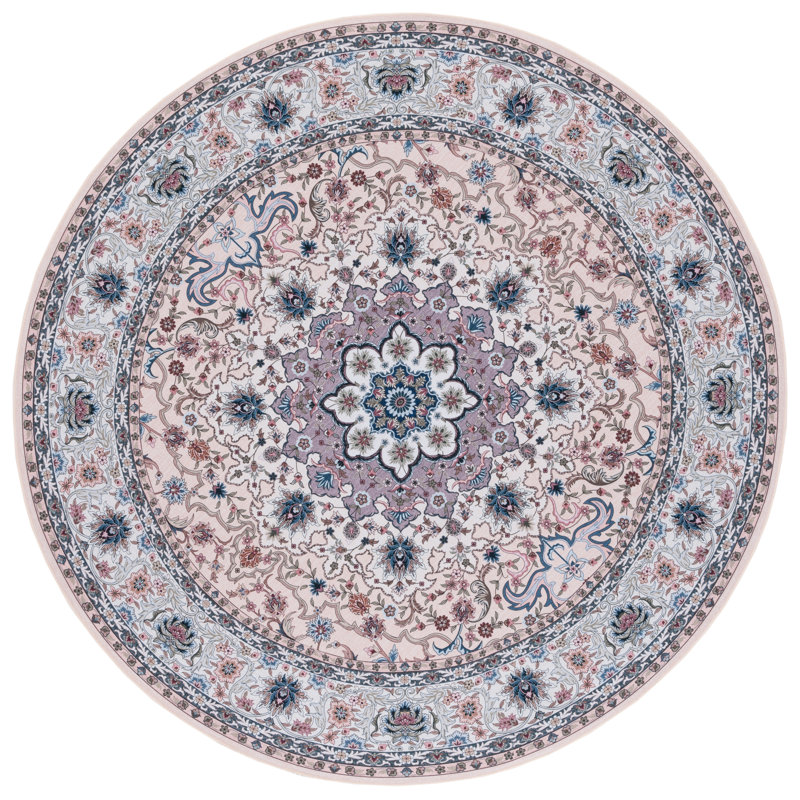 Tapis 123 m / l S / R beige / vert, Rond 6 pi