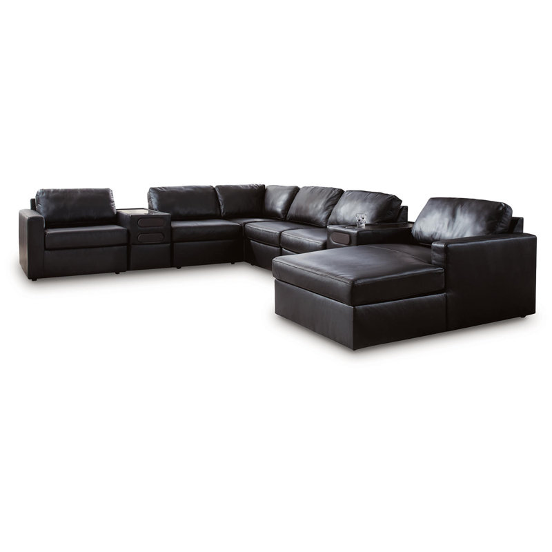 Bodie 8-Piece Sectional With Chaise And Audio Consoles, Left Hand Facing