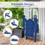 Chaise de patio pliable résistante aux intempéries avec porte-gobelet intégré-1557634401