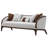 Houston Bouclé 3-Seater Sofa - Pebble Gray/Walnut